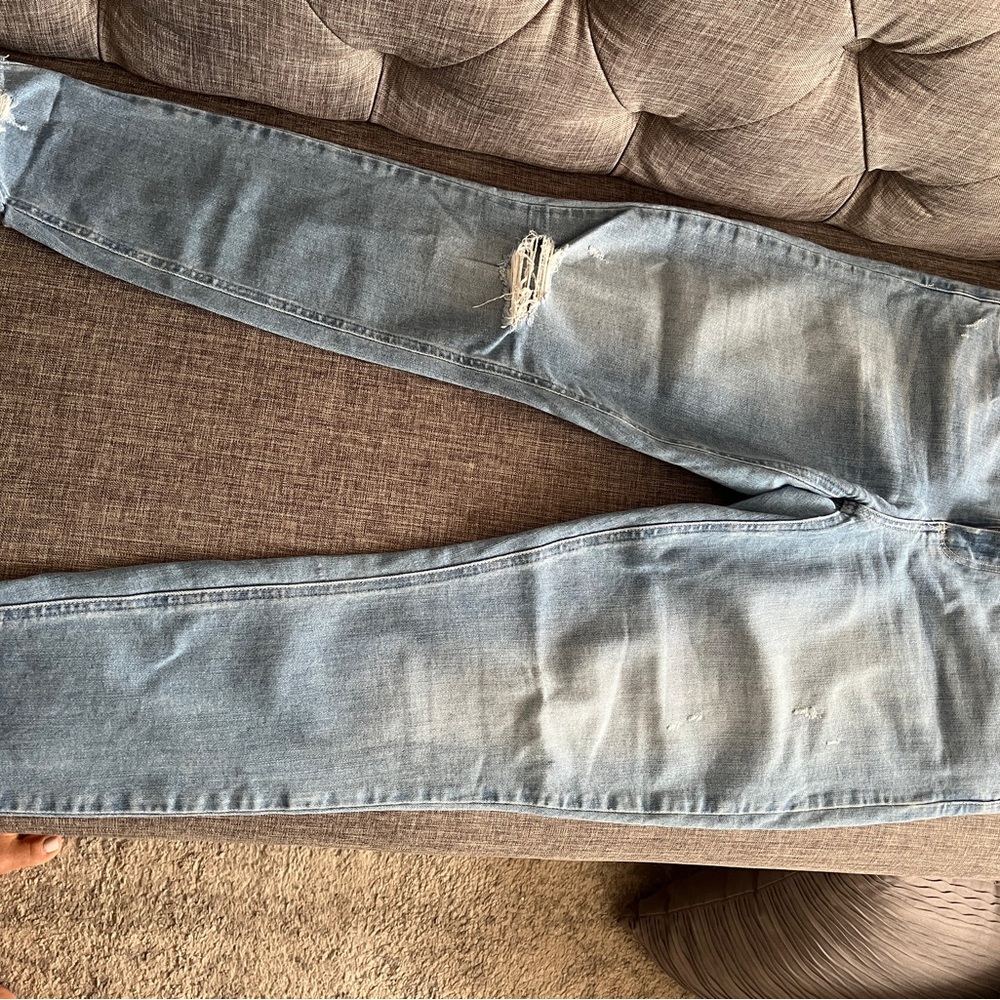 PAIGE Light Blue Ankle & Cropped Jeans